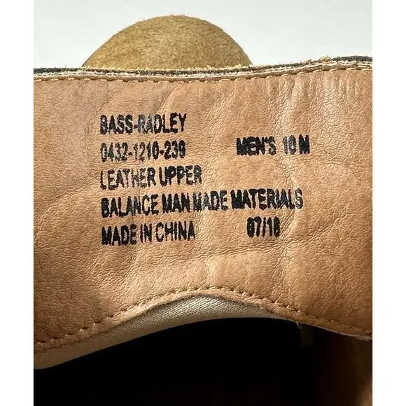 Bass Shoes Mens 10M Brown Radley Suede Chukka Desert Boots USA Versatile Manly - Picture 10 of 13